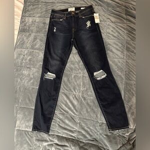 NWT! FRAME Le High Skinny Jeans Size 29 Dark Wash Distressed retail $239